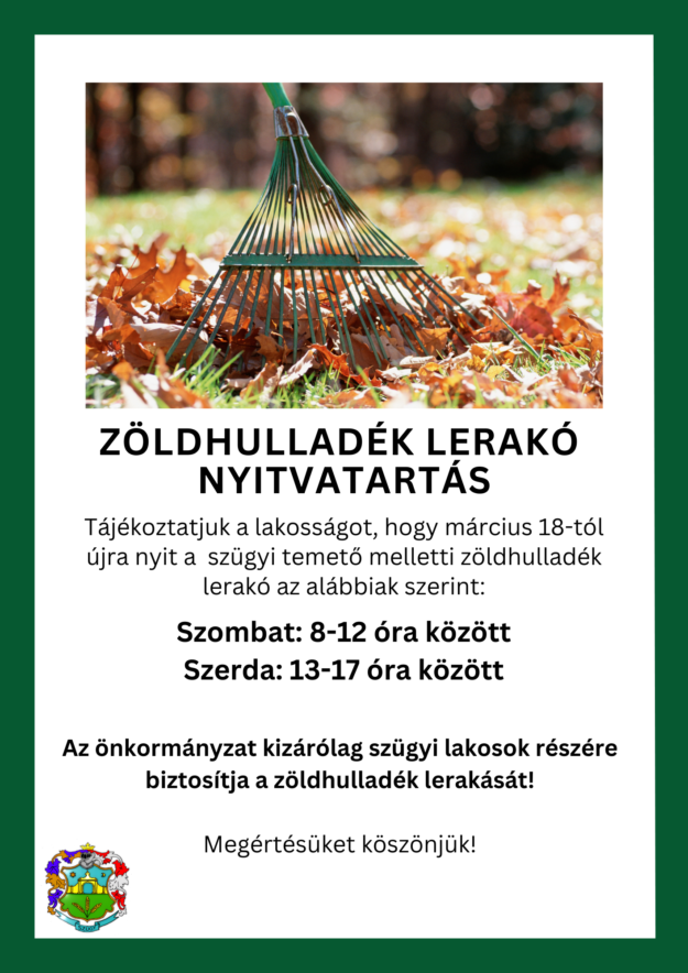 Zöldhulladék lerakó nyitvatartás (1)
